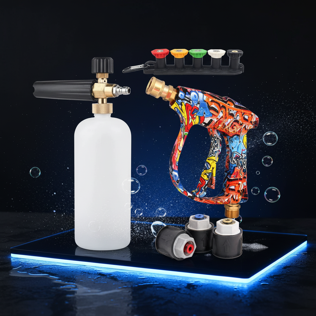 Kit Lavage Auto 4350 PSI – Pistolet Graffiti & Canon à Mousse 1L